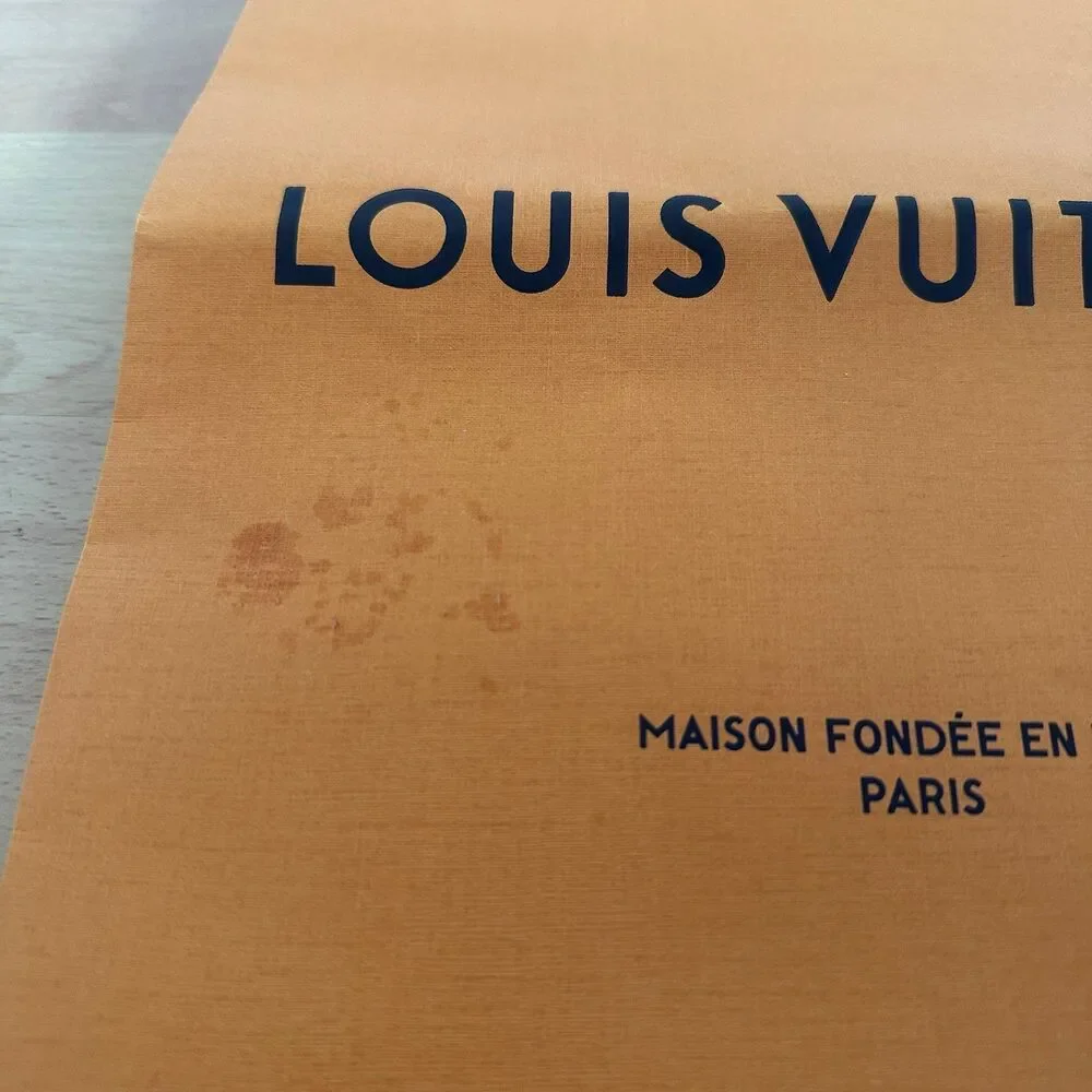 LV Louis Vuitton Paper Shopping Bag - med orange, 14